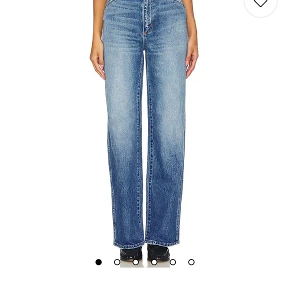 ROLLA'S Blue Wide Straight Leg Heidi Jeans - Picture 2 of 5